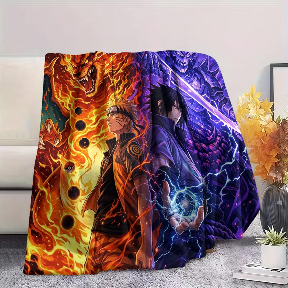 Naruto Print Flannel Blanket, Ultra Soft High Quality All Seasons Warm Throw, Home Decor Cozy Blanket, Perfect Christmas Gift