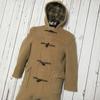 Ensuite England Long Duffle Coat Outer 160cm Men XS-S Brown Checked Lining
