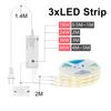 Under Cabinet Collection Display COB LED Strip Light Wardrobe Closet Lamp Penetrable Wood Door-opening Sensor Sync Control