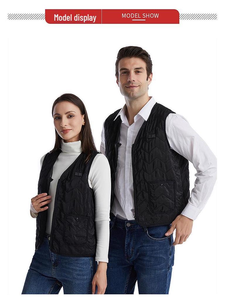 Dual Control USB Heated Vest - Couple Style, Constant Temperature, Cold Protection