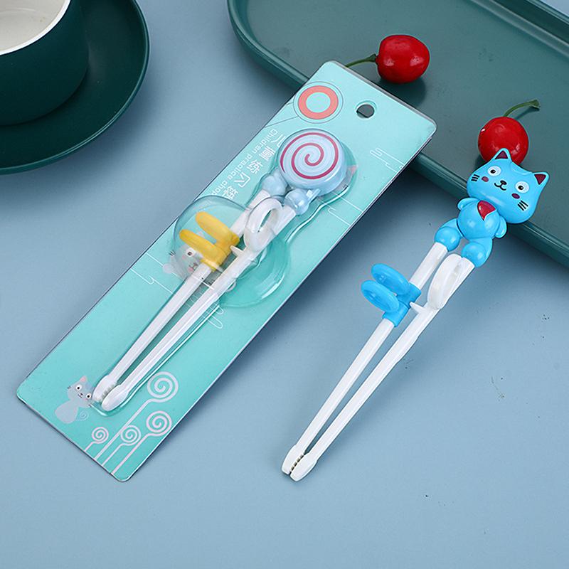1 paar Baby Kinder Training Geschirr Lebensmittel Sticks Cartoon Tier Essstäbchen Für Kinder Nette Katze Elementare Lernen Essstäbchen