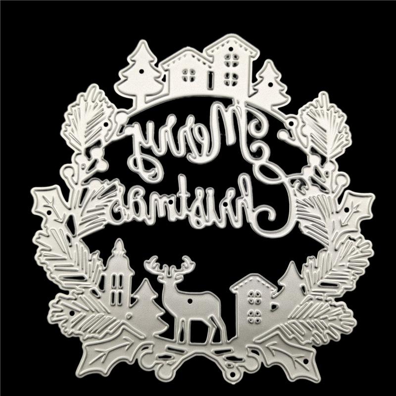 Christmas Deer Merry Christmas Words Metal Dies for DIY Scrapbooking Cutting Templates for Cardmaking, Paper Art Craft Supplies