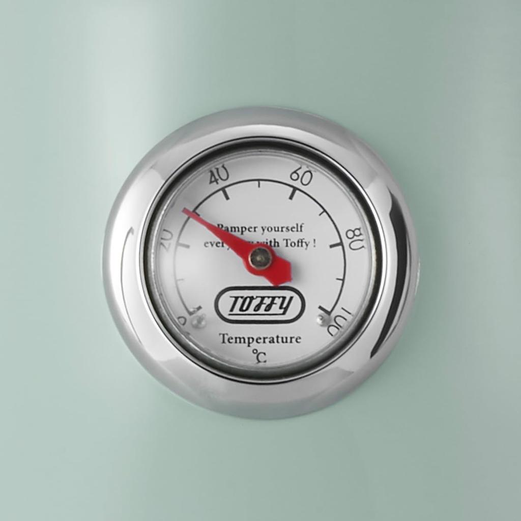 Electric Kettle with Thermometer Suitable Coffee Hand Dry Heating Gooseneck Retro [Toffy] K-KT3 (ash White), Temperature, Drip, Drip, Prevention,