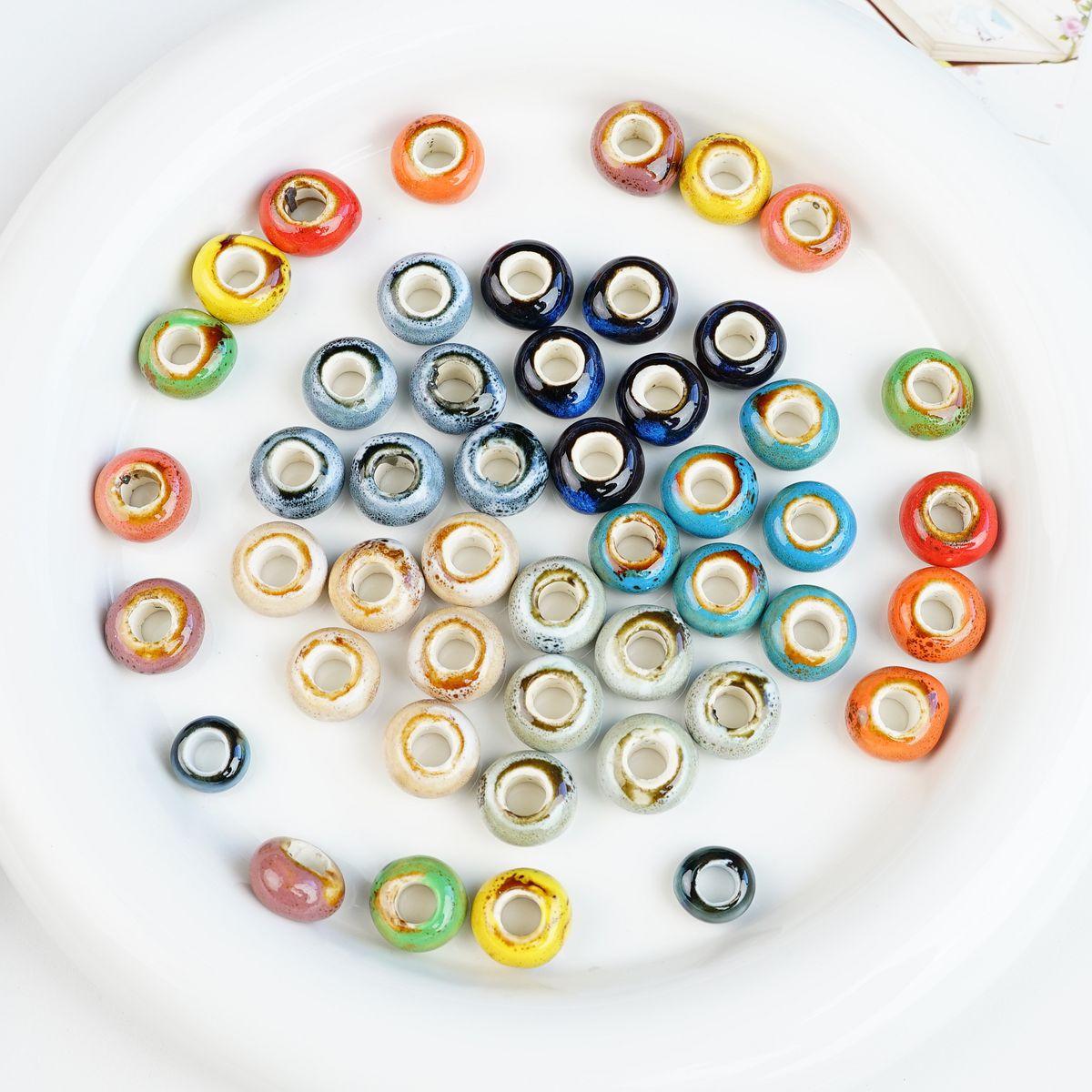 Colorful special-shaped loose beads safety buckle accessories ceramic necklace bracelet beaded creative handmade DIY material