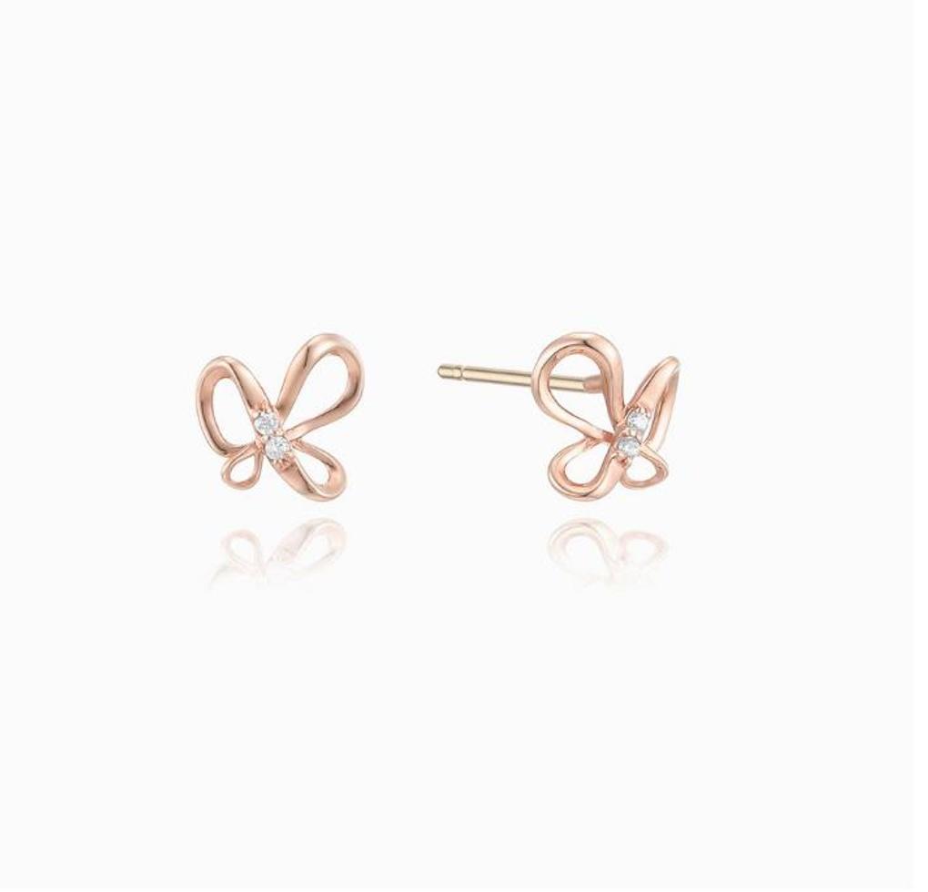 

Ribbon Butterfly 14K Earrings LPFP3014G pink.