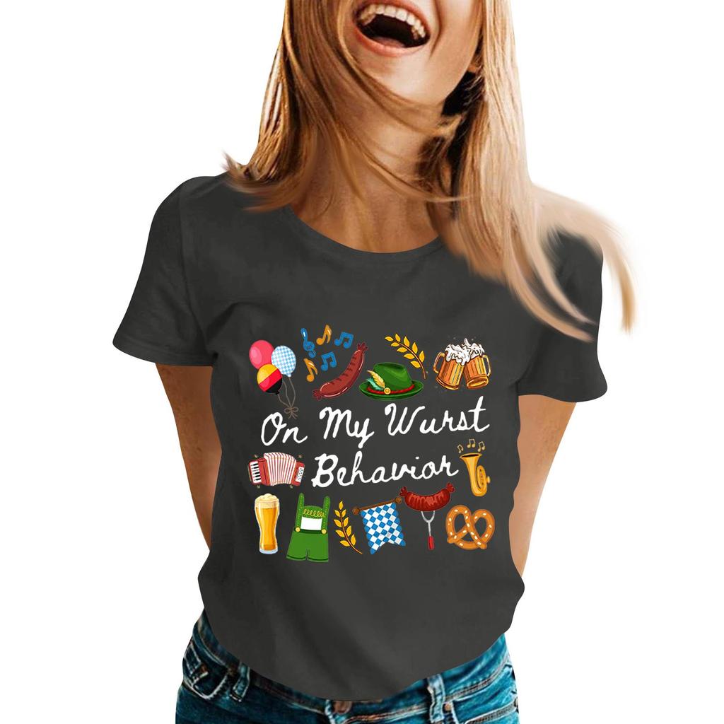 Fashion Casual Unisex Letter Print T-Shirt with Festival Graphic Design - Short Sleeve Round Neck Tee for Men and Women
