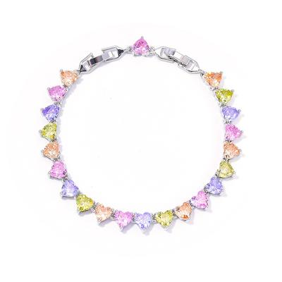 Best Selling Bracelet European and American Fashion Luxury Personality Love Pink Zircon Bracelet Jewelry