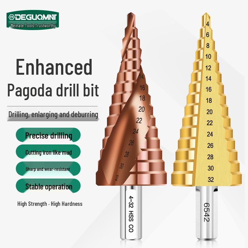Cobalt-Stepped Twist Drill Bit for Hand Drills - Ideal for Steel & Stainless Steel