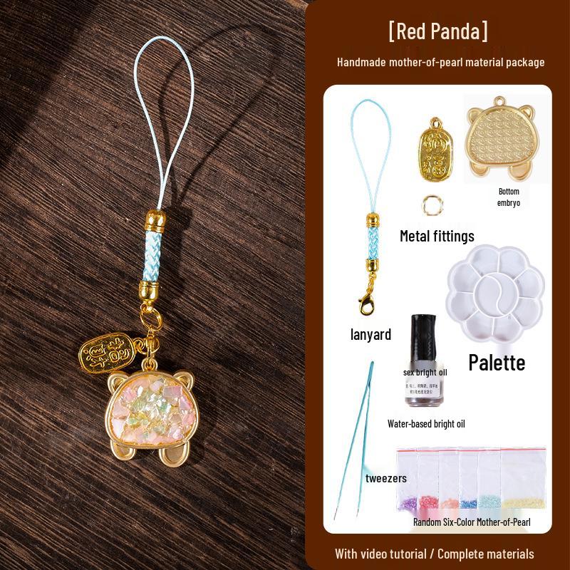DIY Mother-of-Pearl Horse Pendant Keychain - Dragon Boat Festival Gift