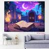 2D Magical Gothic Castle Backdrop Purple Starry Moon Night Party Background Cloth