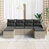 VidaXL Ensemble de canapé de jardin 6 pièces avec coussins gris clair en poly rattan 3346832