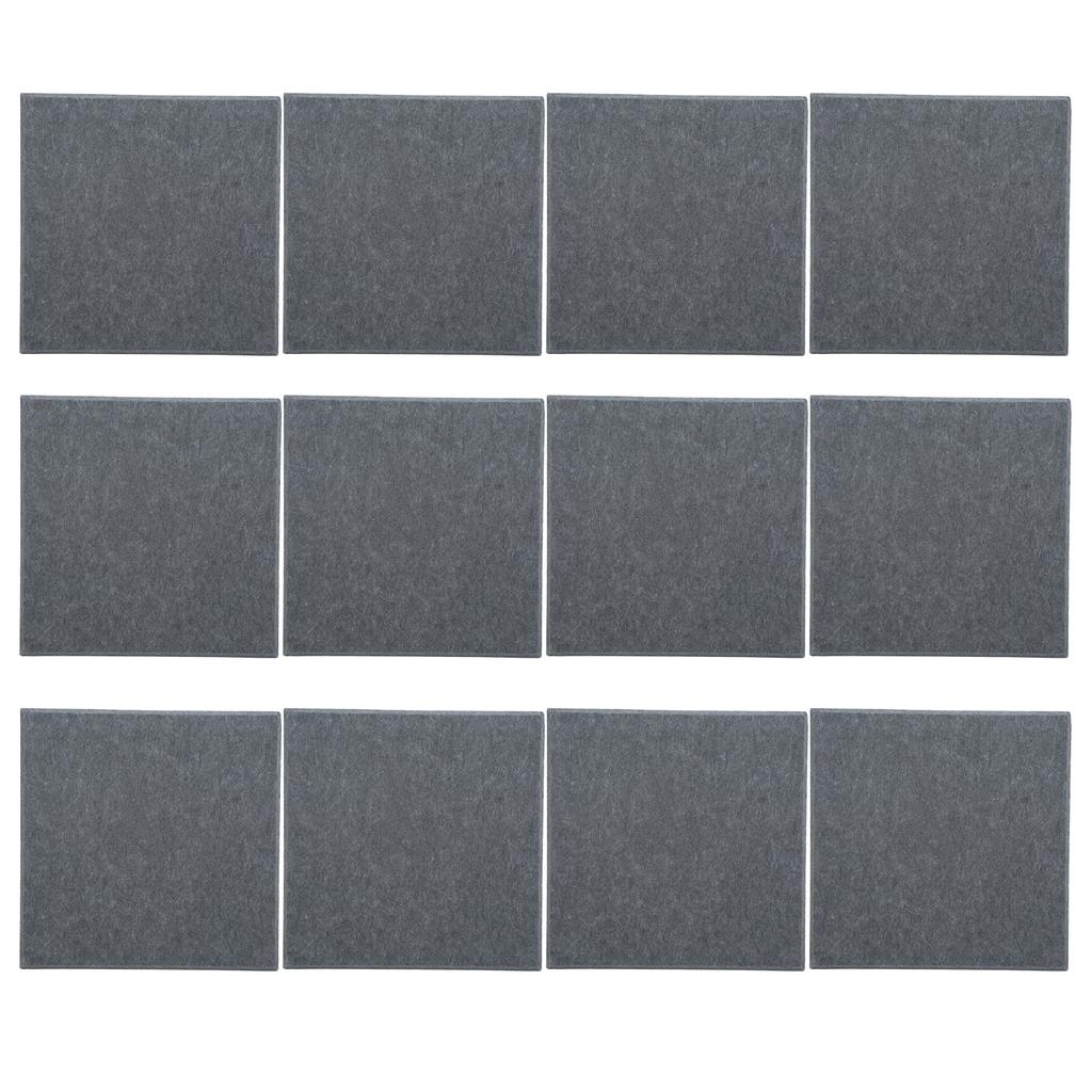 12Pcs Acoustic Panels Polyester Fiber Cutable Sound Absorption Panel for Rehearsal RoomsDark Grey