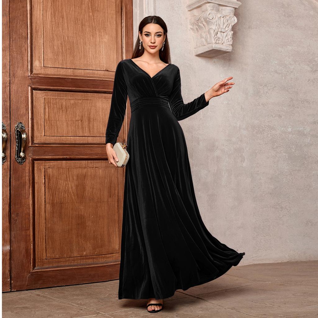 Dame Langermet Kjole Midtøsten Kvinne Lang Maxi Kjole Muslimsk Abaya Kjole