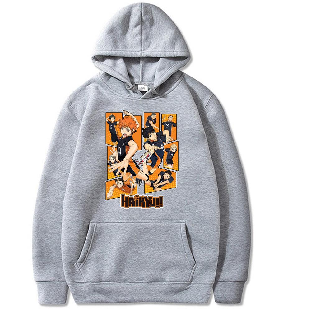 Haikyuu Anime Graphic Harajuku Hoodie Men's and Women's Harajuku Pullover Street Wear Unisex Autumn Winter Plushed