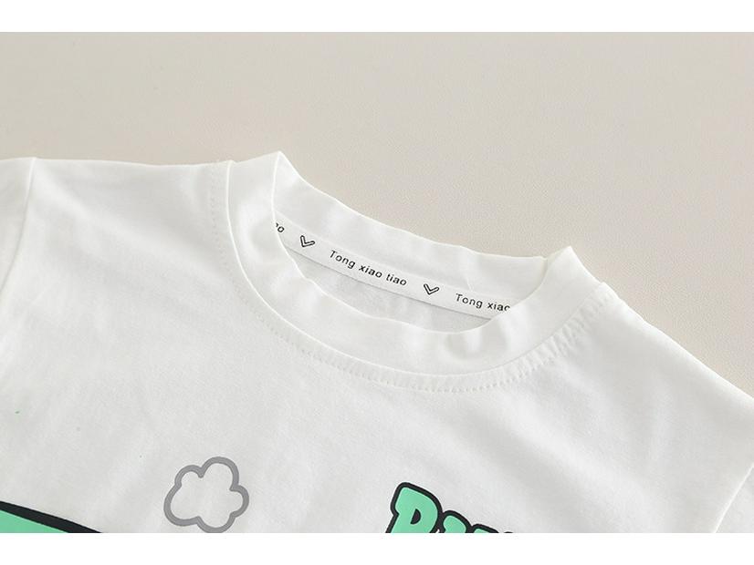 Boys' Summer 2025 Cartoon Tractor Short Sleeve & Shorts Set