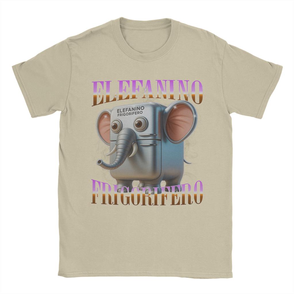 Elefanino Frigorifero Halloween Italský Brainrot Absurdní Meme Tričko Letní Pánská Trička Tričko s Krátkým Rukávem Topy