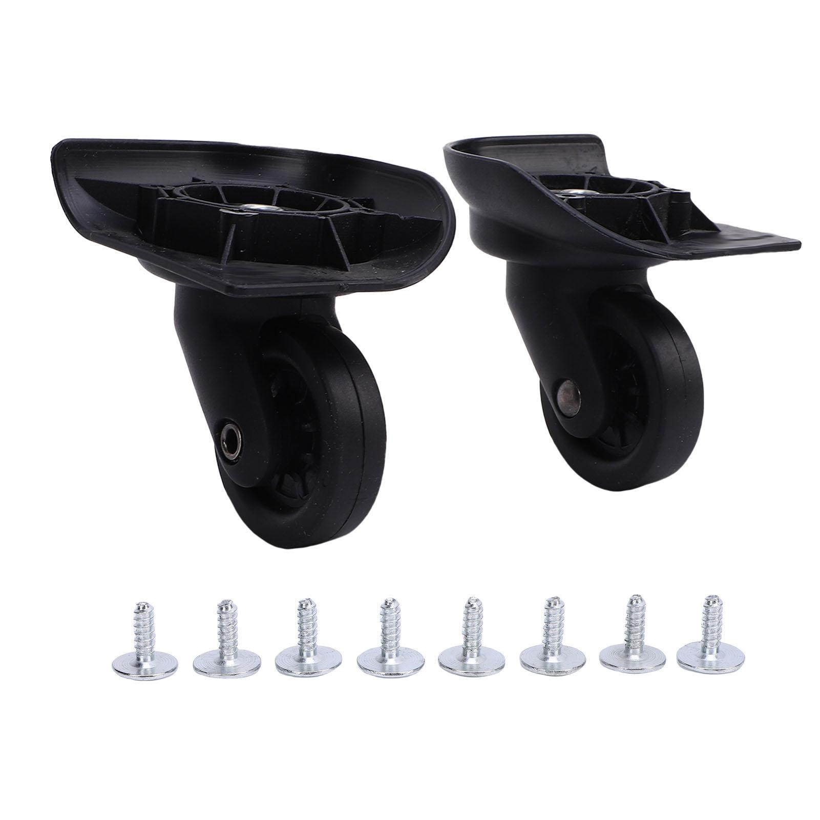 Igeteck Black 2Pcs Suitcase Wheels Replacement For Z94 Mute Shock Absorption Abs Universal Rotation Casters Spare Parts