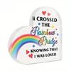 1pc Heart Shaped Acrylic Sign Table Decor, 'I Crossed the Rainbow Bridge Knowing That I Was Loved' - Contemporary Style Desktop Decoration for Home