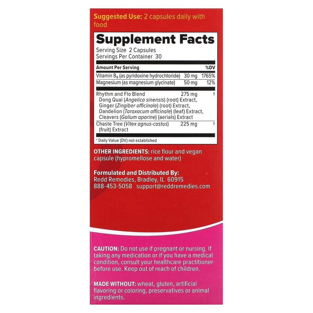 Redd Remedies, Rhythm & Flo, 60 Veggie Capsules