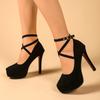 Fashion Summer Shoes Platform Heels Woman Ankle Strap Shoes Fashion Sexy High Heels Ladies Stilettos Strappy Pumps Women's Sandals