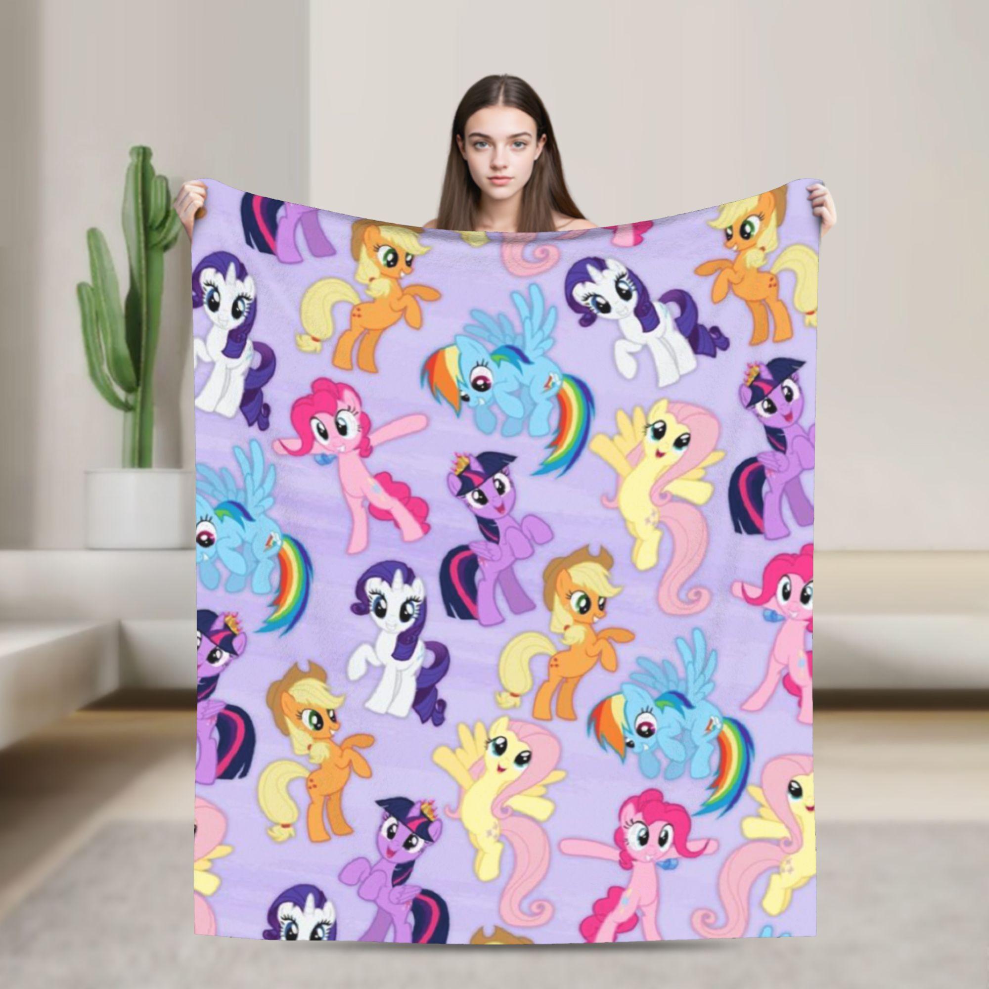 

Super Warm BlanketGirls Boys Decorative My Little Ponys Throw Blanket Flannel Bedspread For Home Decor Novelty Sofa Bed Cover 75x90cm