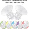 13/15/17/19/21mm Pump Flange Converter Adapter with Nipple Size Guide Soft Silicone Inserts for Breastfeeding Mother