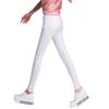 Graceful Smile Skinny Size White Women's High-Waisted Leggings, Stretch, Slimming, M,