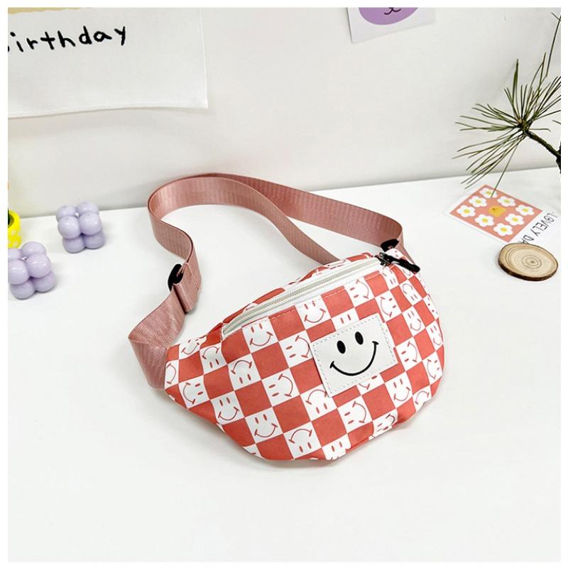 Children's Fanny Pack New Women's Bag Fashionable and Sweet Shoulder Messenger Bag Plaid