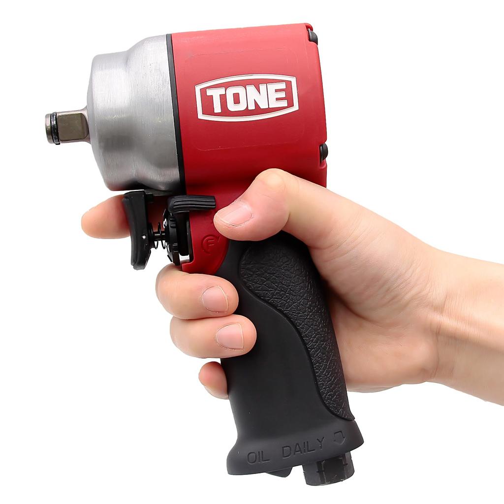 TONE Air Impact Wrench 700 (Short Type) AI4201, 12.7mm (1/2") Drive, Red, N M