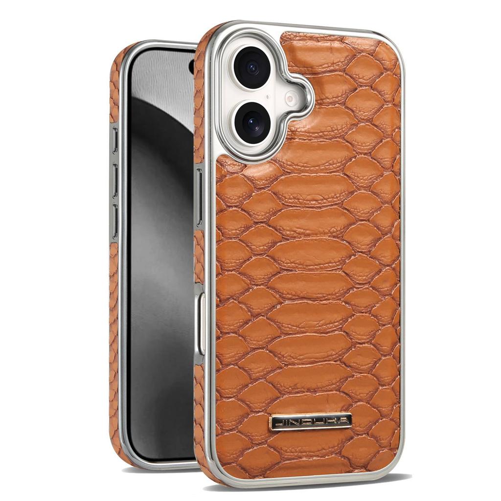Apple iPhone 17 Pro Max Leather Snake Pattern Drop-Proof Retro Case