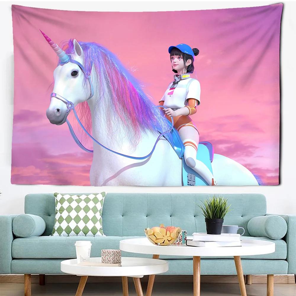 

Розовый гобелен Киберпанк Японская комната Аниме Каваи Симпатичная женщина Девушка Спальня Гобелен 100x75cm