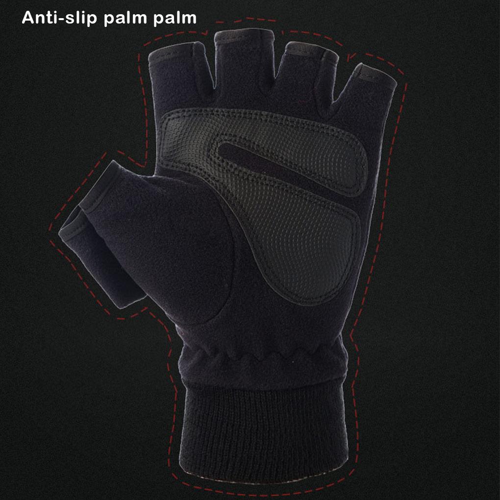 1 Pair Woman Man Unisex Cold Winter Glove Portable Half-finger Mitts Windproof Fingerless Skiing Gloves Sporting Camping
