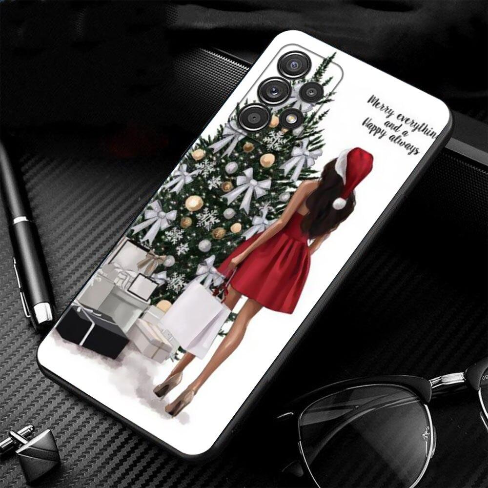 Phone Case For Samsung Galaxy A52s A73 A72 A53 A33 A32 A13 A02s A21s A12 A31 A91 A51 A71 A41 A23 A11 Christmas Tree Girl Gift