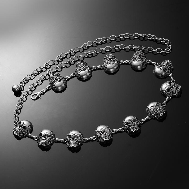 Metal Skull Waist Chain Adjustable Women'S Skirt Accessories Suit Belt Versatile Sweater Chain Diablo Waist Seal