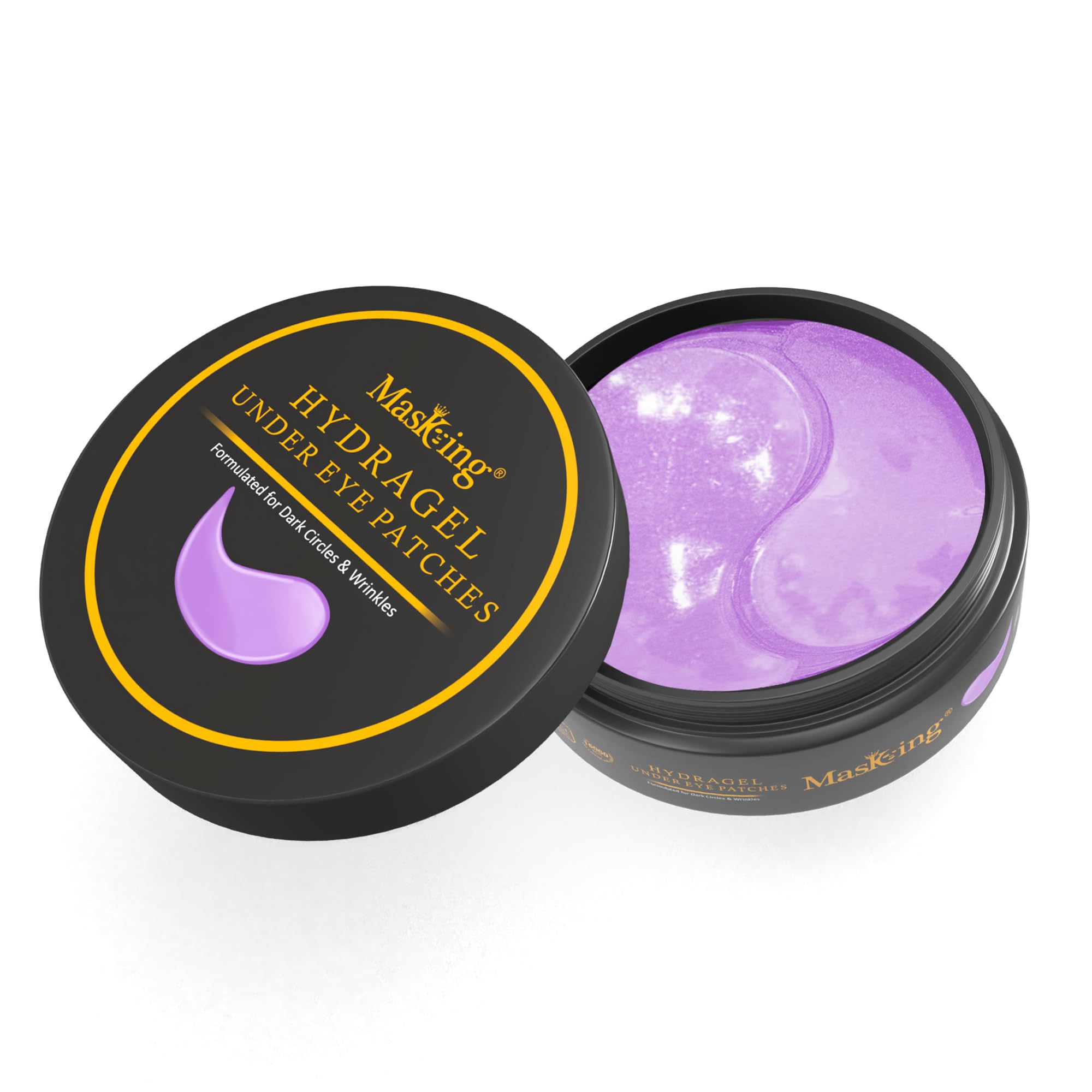 MasKing Hydrogel Under Eye Patches | 15000 PPM Collagen Eye Masks | Dark Circles, Puffiness & Fine Lines | Anti Aging Eye Treatment with Vita-Cockt