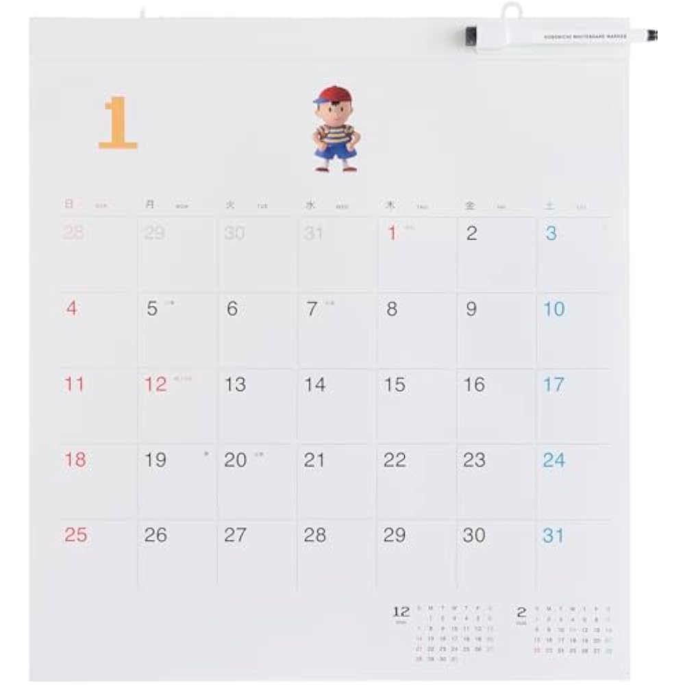 Hobonichi Whiteboard Calendar 2026 (MOTHER) Full Size Wall Hanging