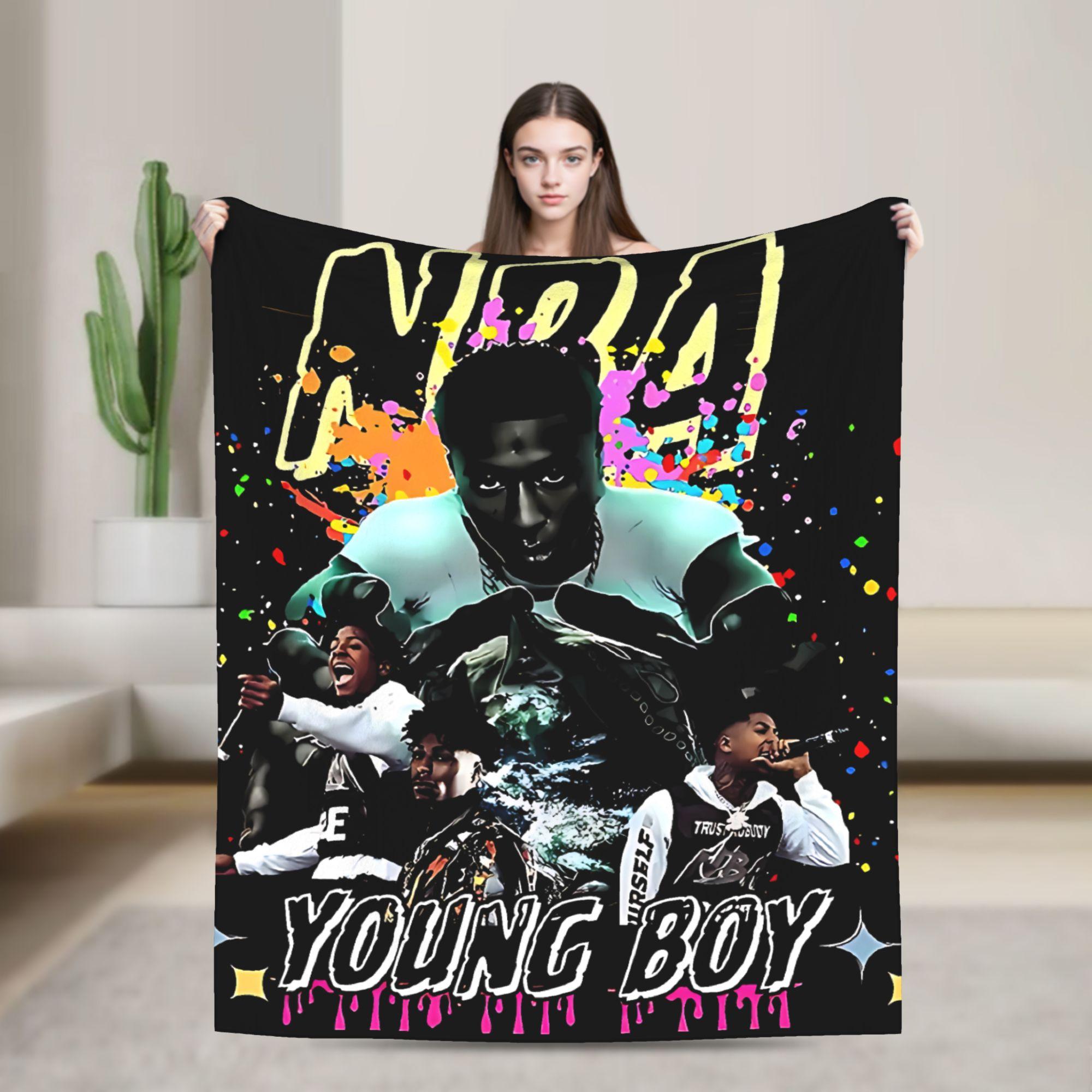 YoungBoy Never Broke Again Blankets  Super Soft Plush Throw Blanket For Living Room Airplane Travel Flannel Bedspread Bed Cover 30x40in