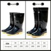 Shanghai Warrior 807 Men's Waterproof Non-Slip Wear-Resistant Black High-Top Rain Boots