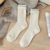 Autumn Winter Thicken Warm Women Socks Japanese Fashion Knitted Middle Tube Socks Women Solid Color Long Socks Christmas Gifts