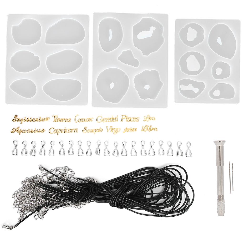 DIY Silicone Mold Jewelry Craft Pendant Making Irregular Mold Hand Drill Accessory Set