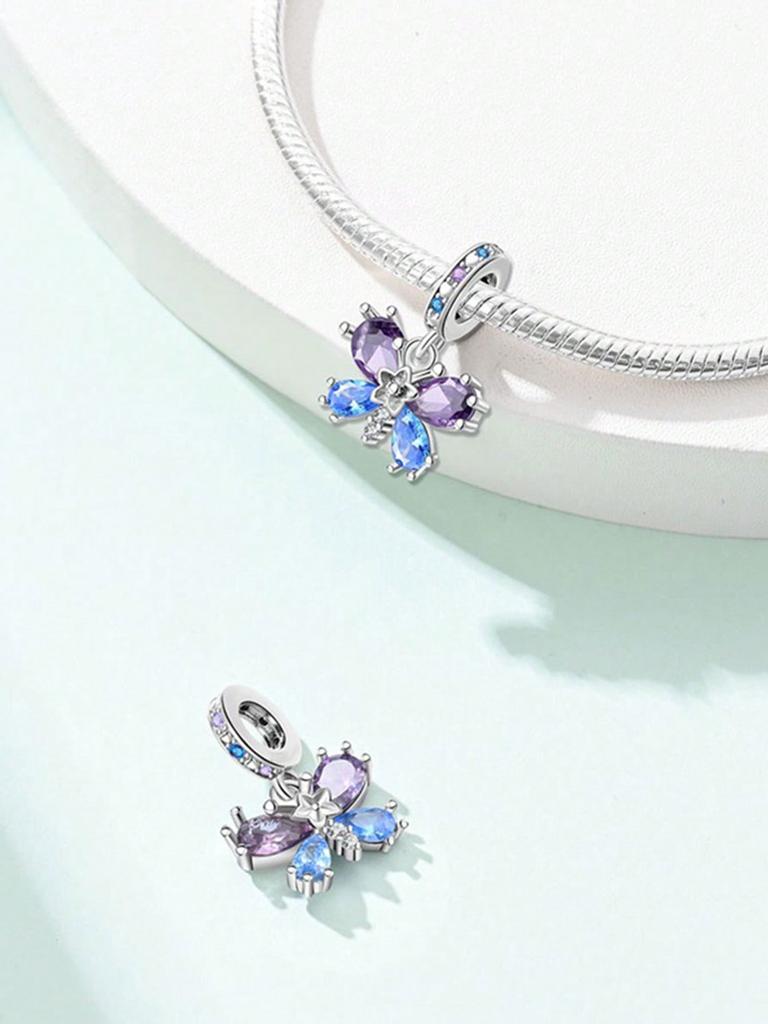 Charms Plata Colorful Butterflies Beads Charm Copper Plated Fit Charms Copperoriginal Bracelet For Jewelry Making Diy Charm