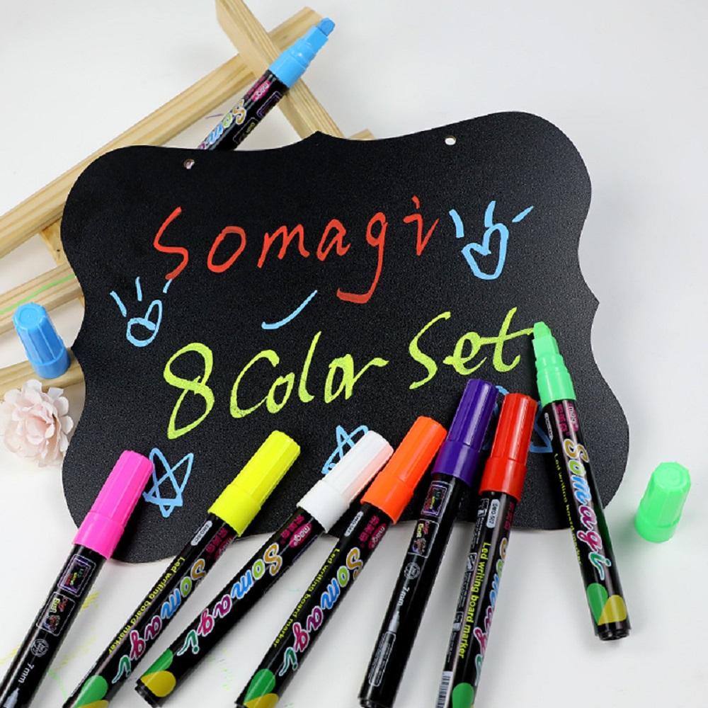 8 Colors Erasable Liquid Chalk Marker Pen Blackboard Whiteboad Window Glass Sign