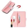 For iPhone 16 Stand Case Cross Texture PU Leather Wallet Phone Cover with Shoulder Strap/Makeup Mirror