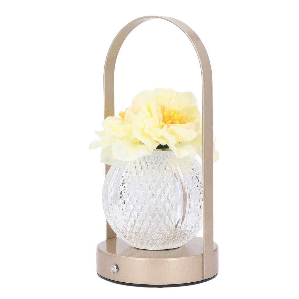 Lampe Fleur en Cristal LED Dimmable Fleur Artificielle Lumière Tactile Rechargeable Lumière Décorative pour Lit