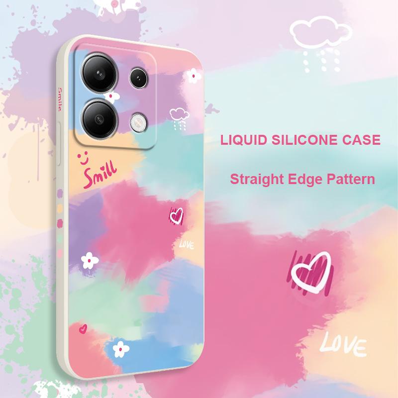 Rainbow Flower Phone Case For Xiaomi Redmi Note 13 12 12S 11 11S 10 10S 9 9S Pro Plus 4G 5G Liquid Silicone Cover
