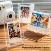 Magnetic Clear Acrylic Display Frame for Instax Polaroid Photos, Kpop Mini Desktop Stand Holder for 3 Inch Small Cards