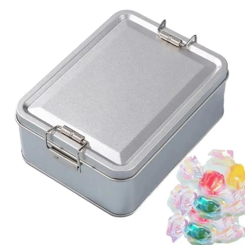 Retro Rectangular Iron Storage Container Non-toxic Tight Lid for Cake Candy Homemade Pastry Gifting Friends Family