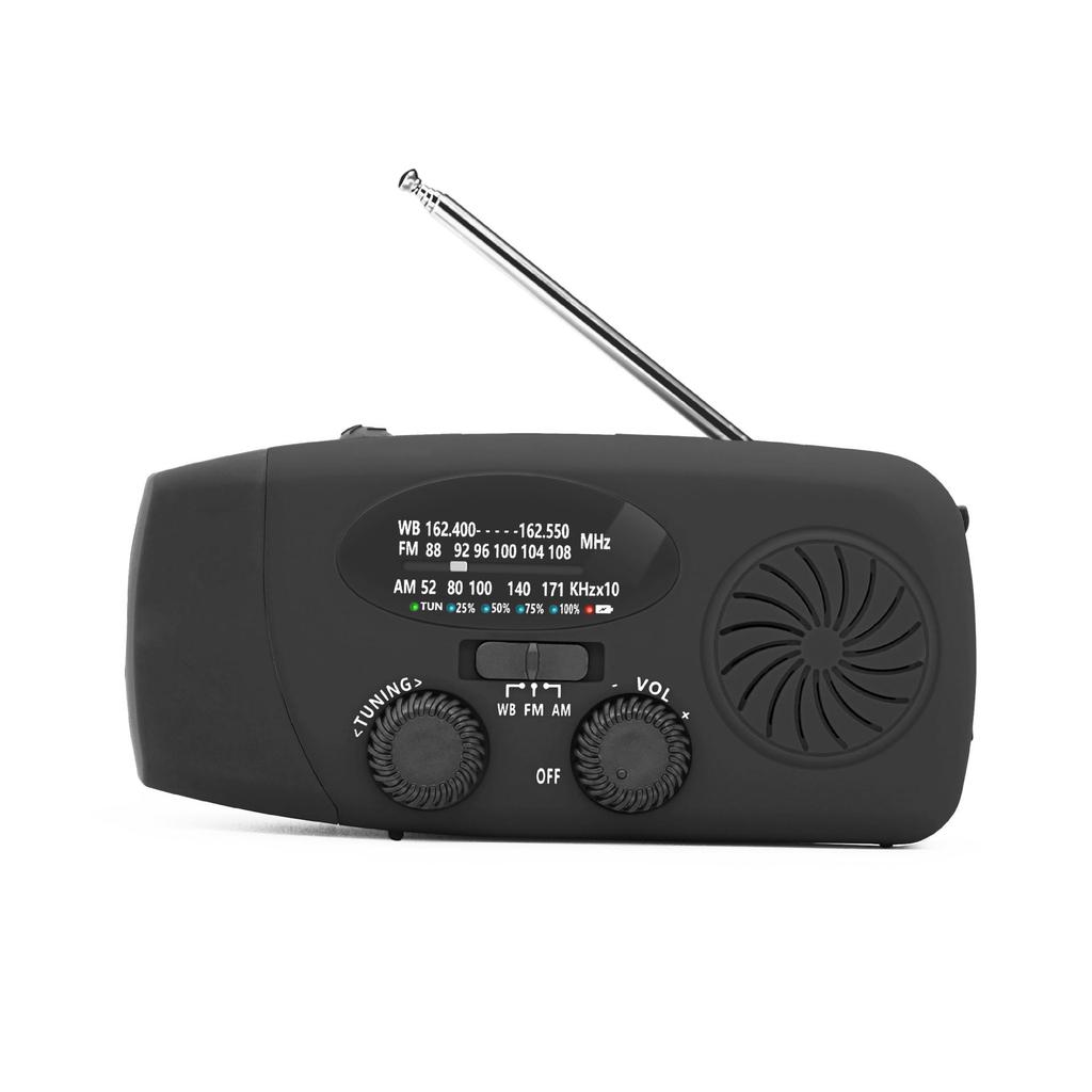 2025 Multifunctional Solar Hand-Crank Emergency Radio with LED and Power Bank