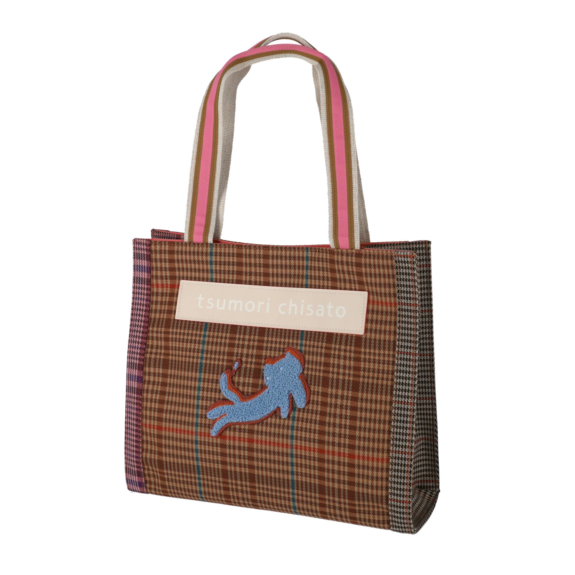 Сумка-тоут Tsumori Chisato Frame Check Kiraneko, розовая