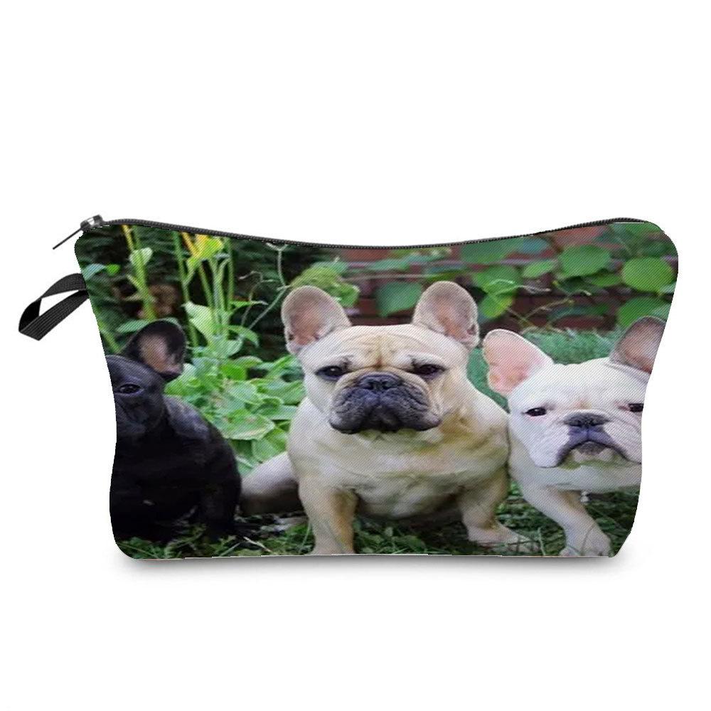 Women Dog Print Cosmetic Bag Toiletries Organize Travel Storage Case 6873